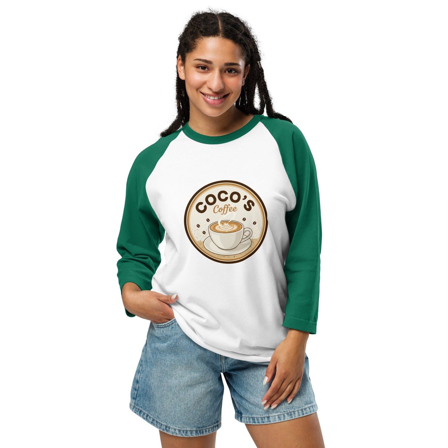 3/4 sleeve Raglan Shirt - Coco's Coffee