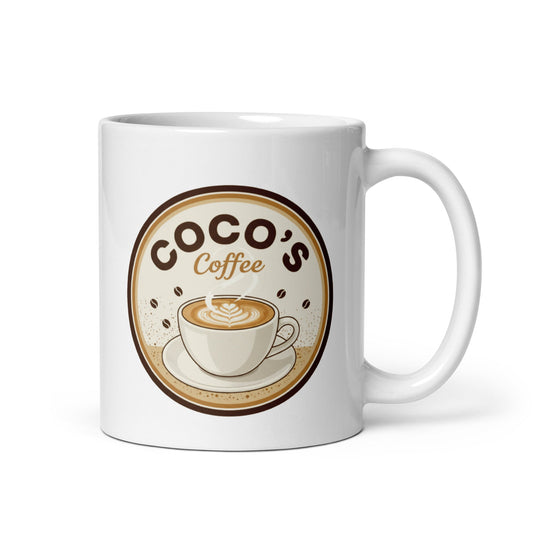 White Glossy Mug - Coco's Coffee